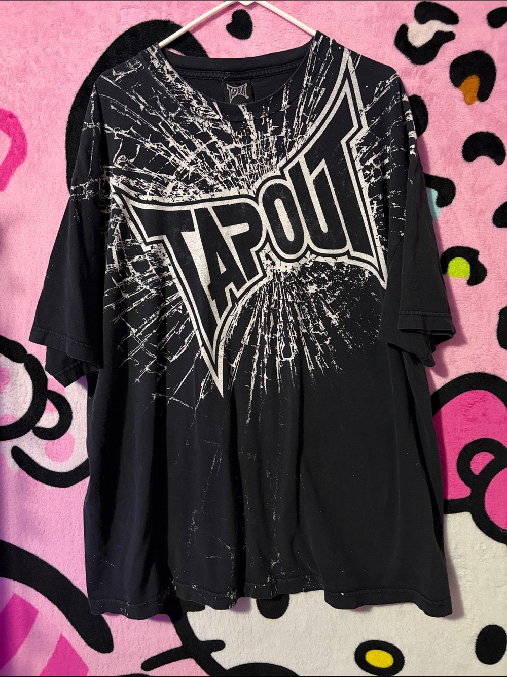 Tapout Black Graphic Logo Short Sleeve Tee